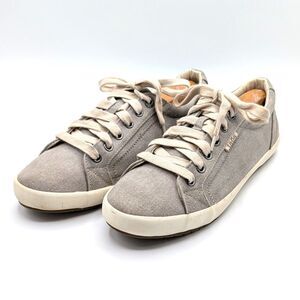 Taos Star Canvas Lace Up Low Top Comfort Sneakers Gray Women's Size 9W